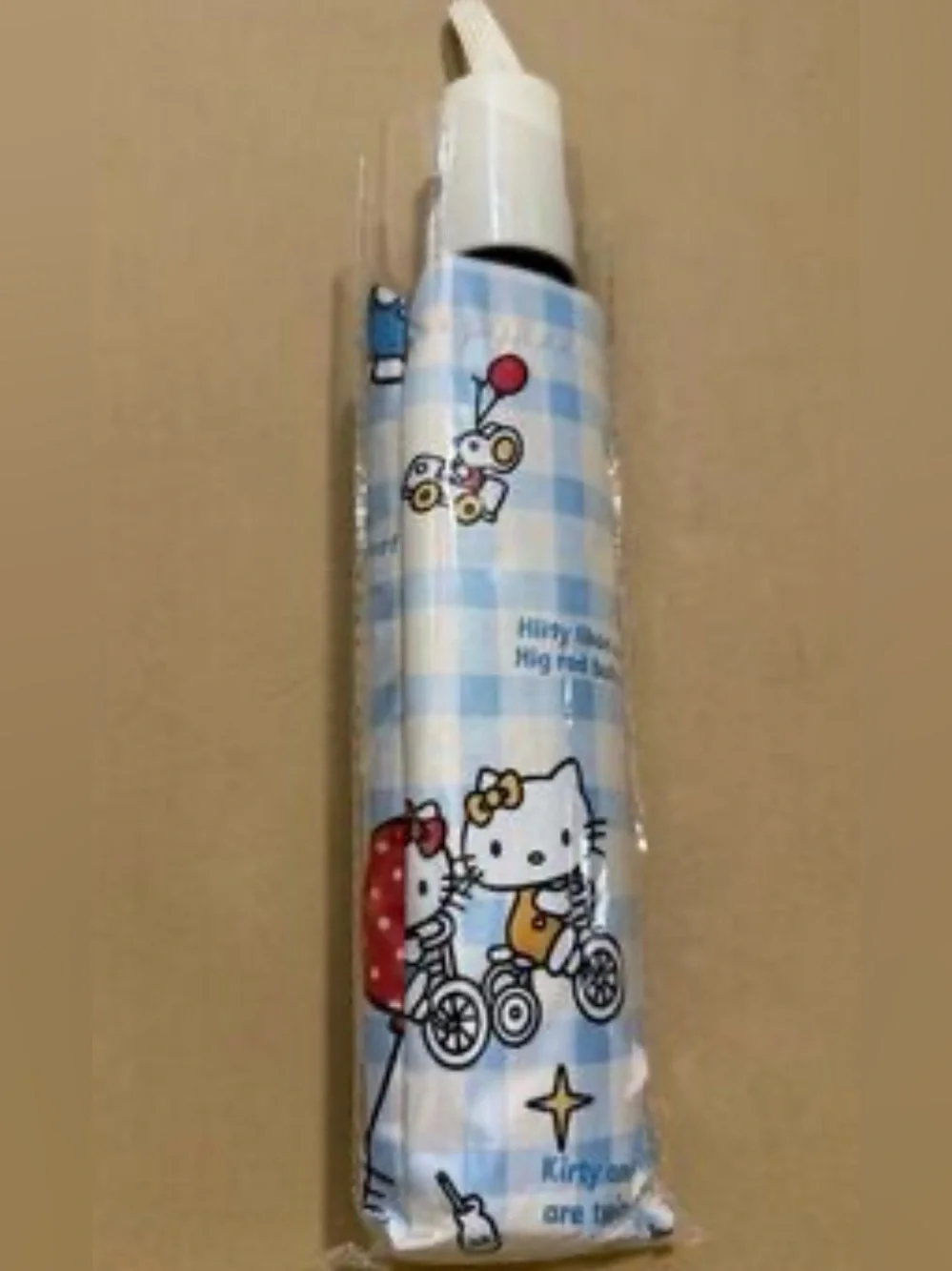 Hello Kitty Blue Check Foldable Umbrella